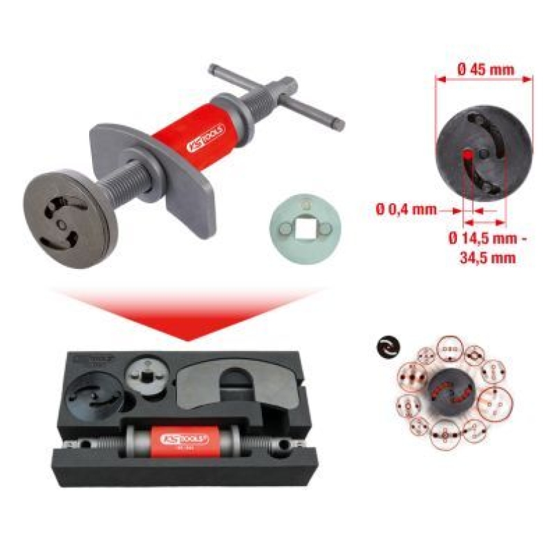 KS TOOLS Dreh-/Rückstellwerkzeugsatz, Bremssattelkolben