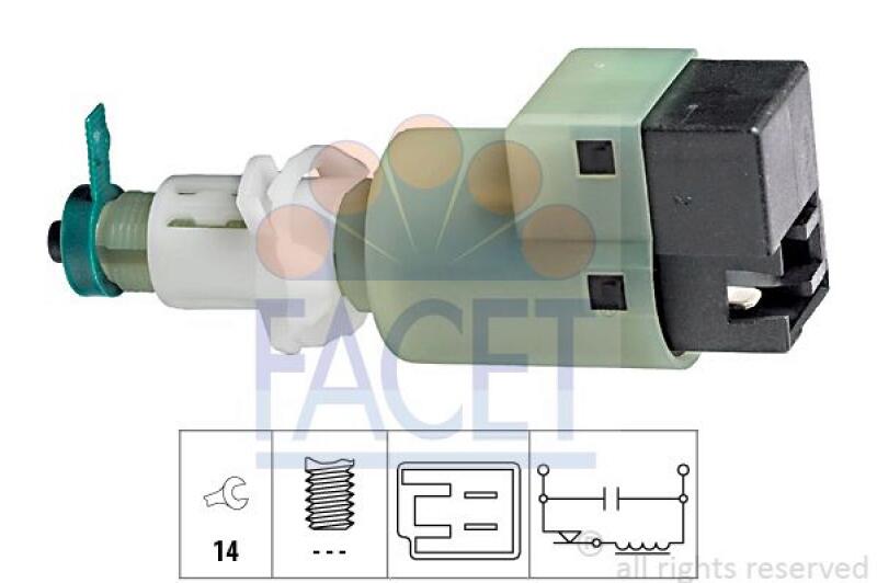 FACET Brake Light Switch Made in Italy - OE Equivalent