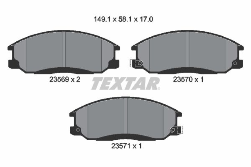 TEXTAR Bremsbelagsatz, Scheibenbremse