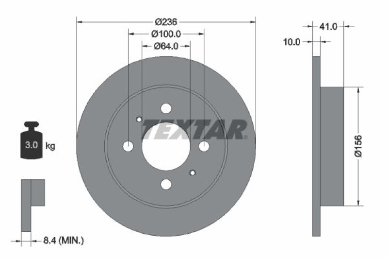 2x TEXTAR Bremsscheibe