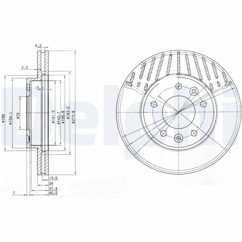 2x DELPHI Bremsscheibe