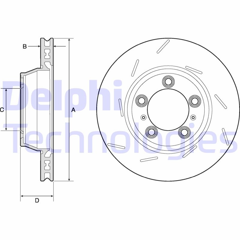 2x DELPHI Bremsscheibe BG9164C