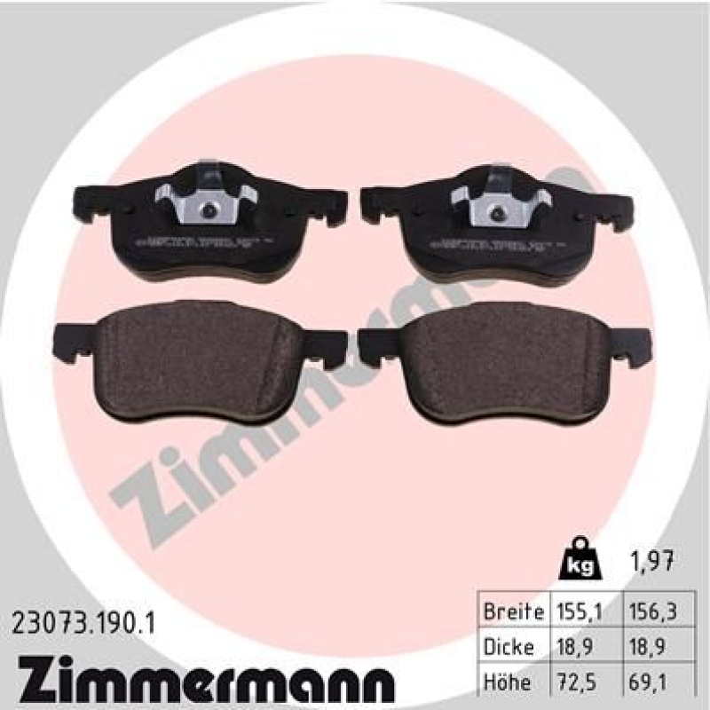 ZIMMERMANN Brake Pad Set, disc brake