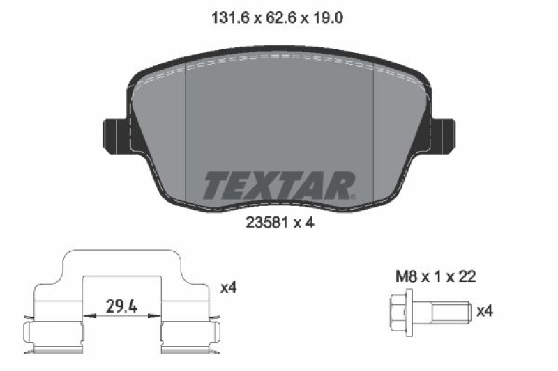 TEXTAR Bremsbelagsatz, Scheibenbremse Q+ 2358101
