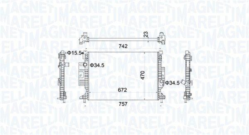 MAGNETI MARELLI Kühler, Motorkühlung