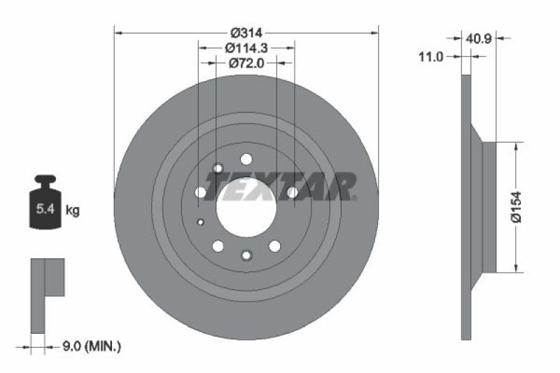 2x TEXTAR Brake Disc