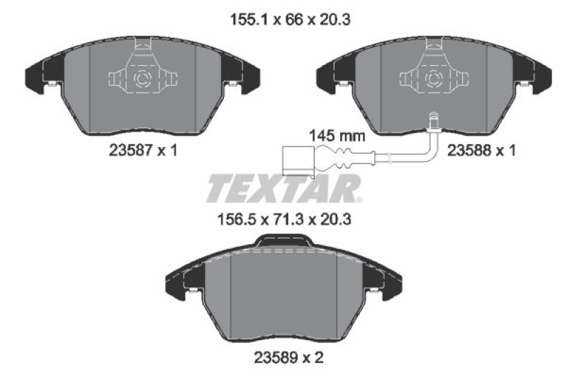 TEXTAR Bremsbelagsatz, Scheibenbremse Q+