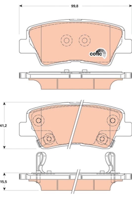 TRW 4x Bremsbeläge Bremsbelagsatz COTEC