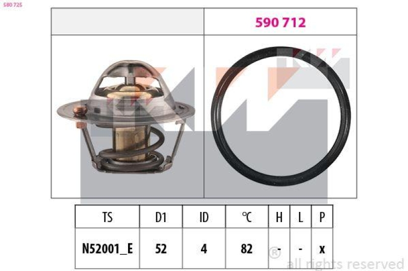 KW Thermostat für Kühlmittel / Kühlerthermostat Made in Italy - OE Equivalent