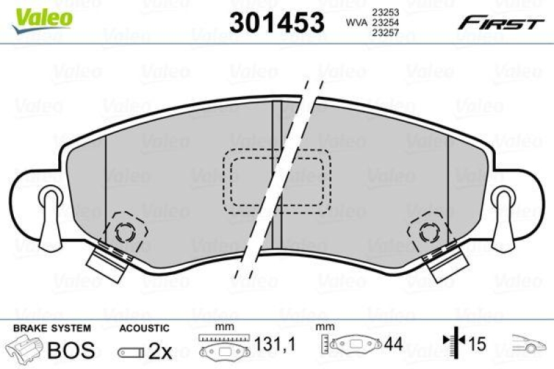 VALEO Bremsbelagsatz, Scheibenbremse ESSENTIAL 301453