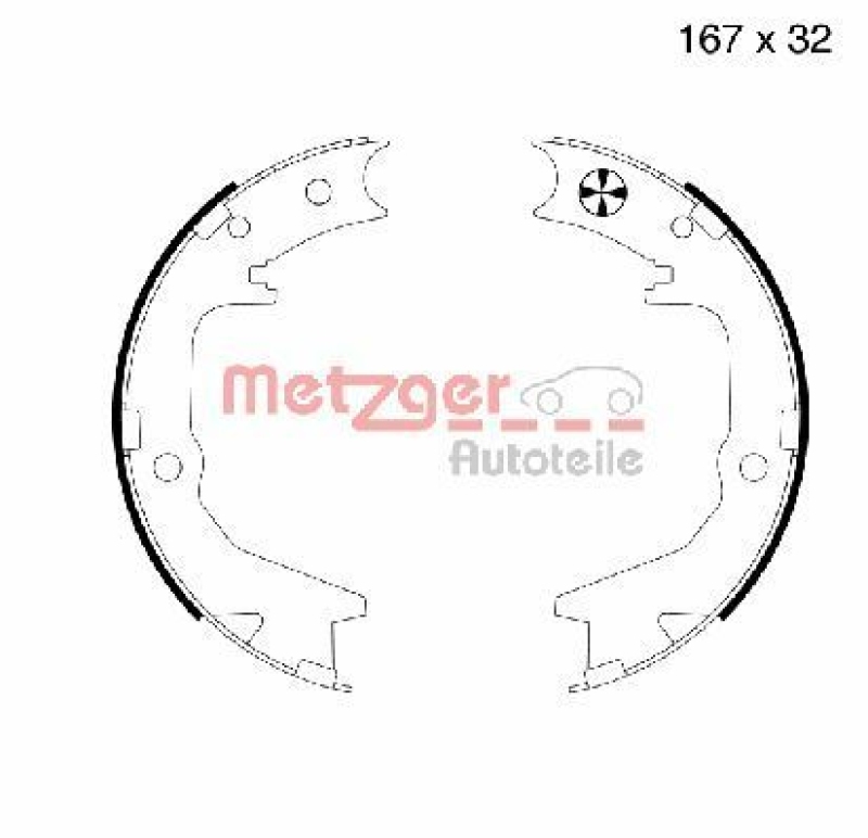 METZGER Brake Shoe Set, parking brake