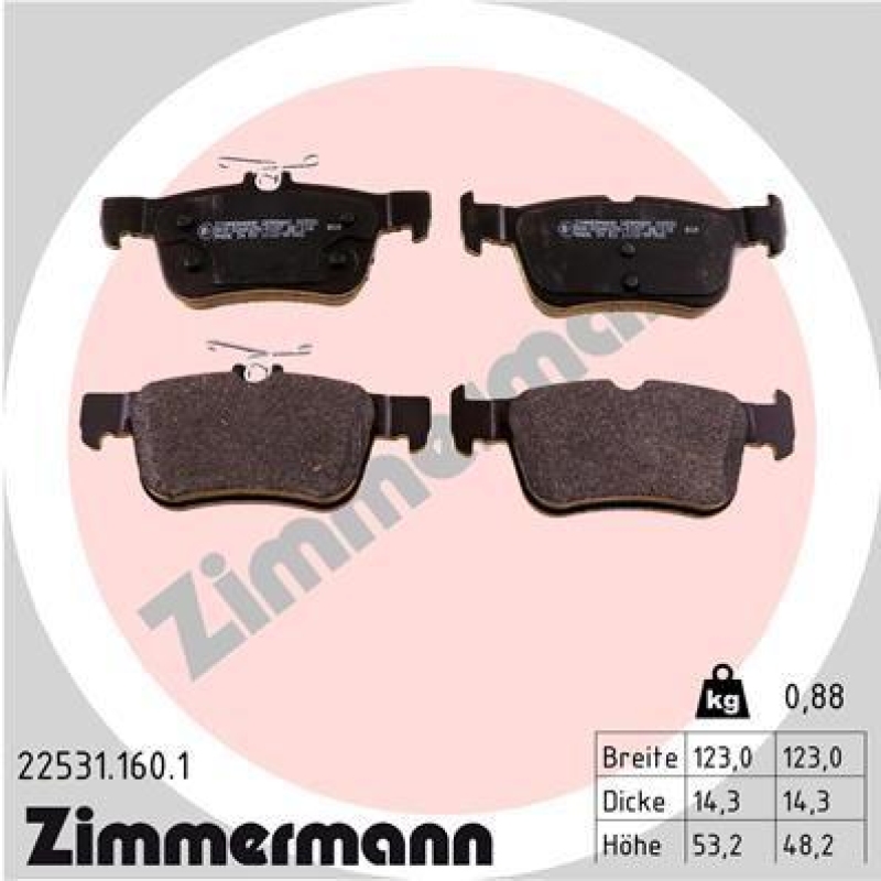 ZIMMERMANN Brake Pad Set, disc brake