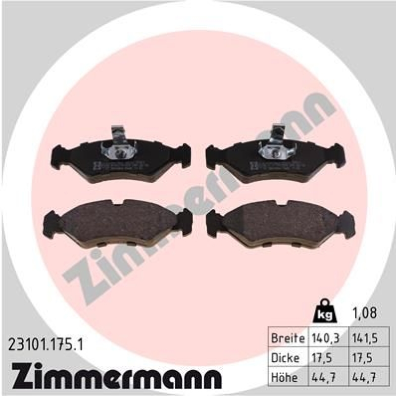 ZIMMERMANN Bremsbelagsatz, Scheibenbremse