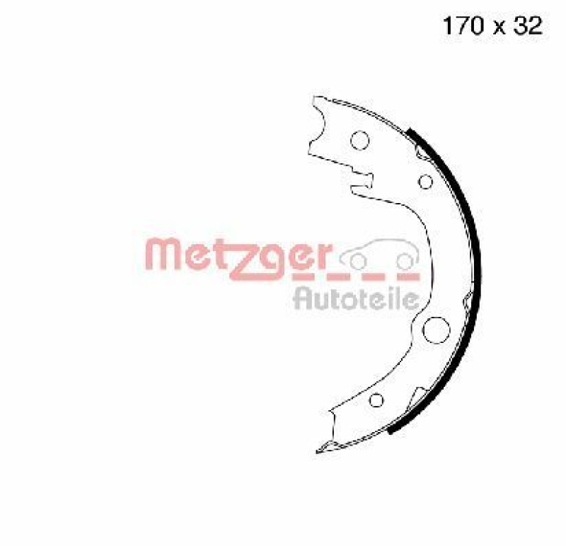 METZGER Brake Shoe Set, parking brake GREENPARTS