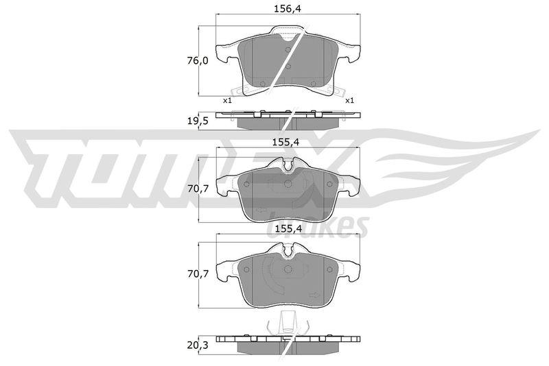 TOMEX Brakes Bremsbelagsatz, Scheibenbremse