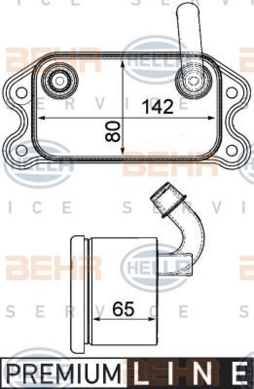 HELLA Oil Cooler, engine oil BEHR HELLA SERVICE *** PREMIUM LINE ***