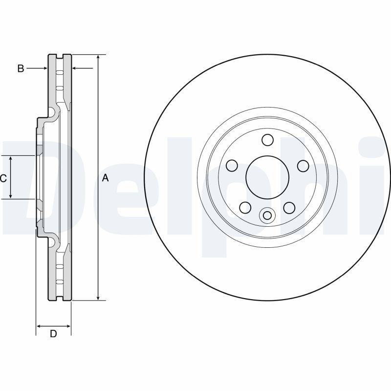 2x DELPHI Bremsscheibe BG9178C