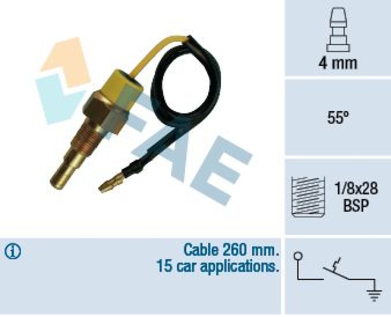 FAE Temperaturschalter, Kühlmittelwarnlampe