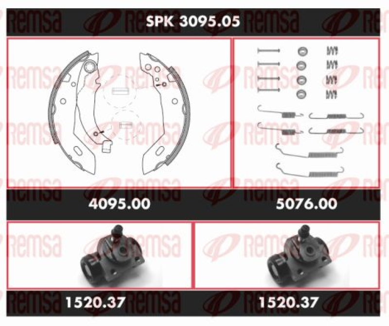 REMSA Brake Kit, drum brake Super Precision Kit