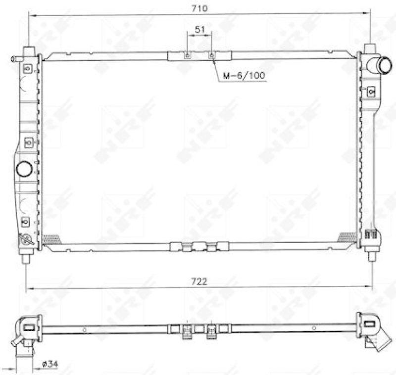 NRF Radiator, engine cooling EASY FIT