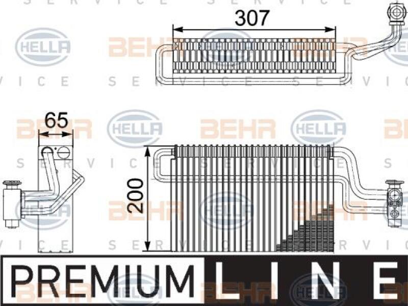 HELLA Evaporator, air conditioning BEHR HELLA SERVICE *** PREMIUM LINE ***