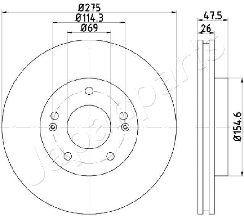 2x JAPANPARTS Brake Disc
