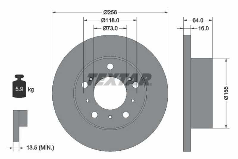 2x TEXTAR Bremsscheibe 92034400