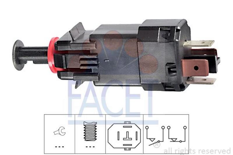 FACET Brake Light Switch Made in Italy - OE Equivalent