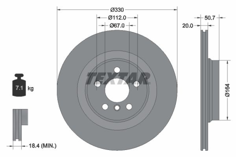 2x TEXTAR Bremsscheibe PRO+