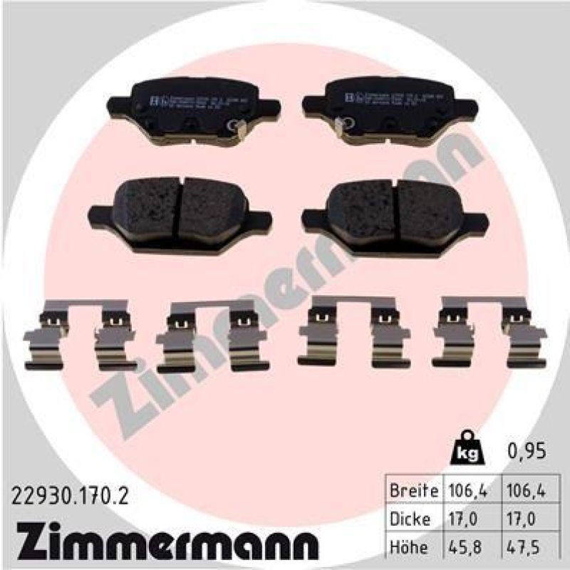 ZIMMERMANN Bremsbelagsatz, Scheibenbremse