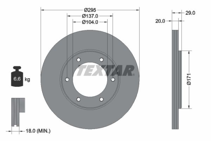 2x TEXTAR Bremsscheibe