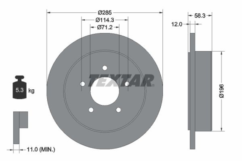 2x TEXTAR Bremsscheibe