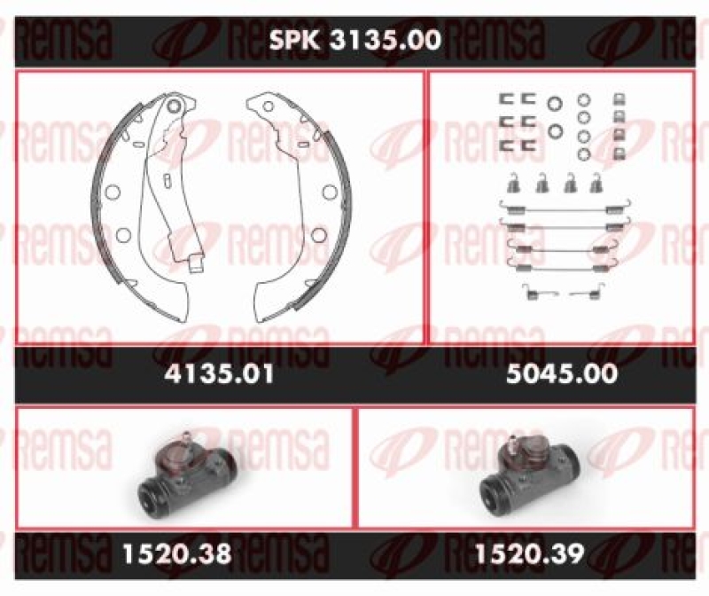 REMSA Brake Kit, drum brake Super Precision Kit