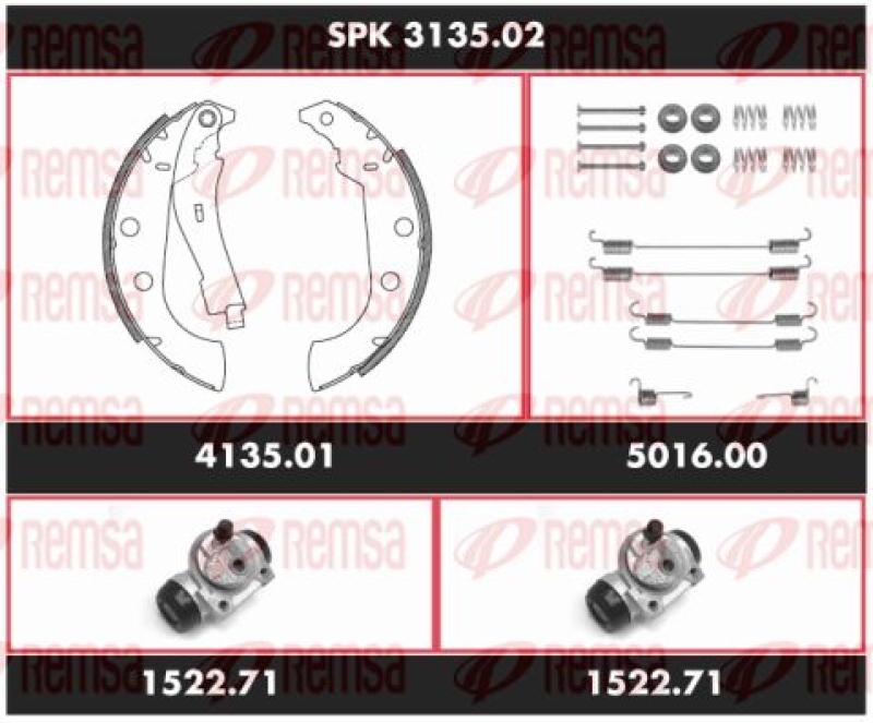 REMSA Brake Kit, drum brake Super Precision Kit