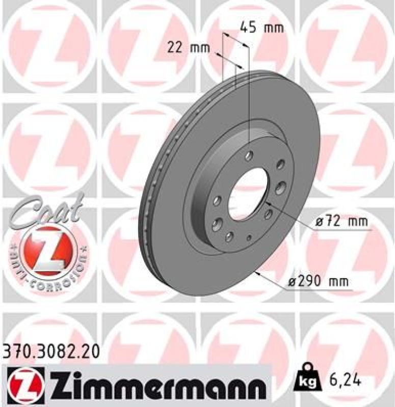 2x ZIMMERMANN Bremsscheibe COAT Z