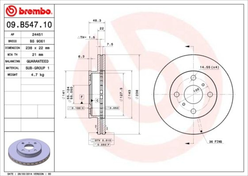 2x BREMBO Bremsscheibe PRIME LINE