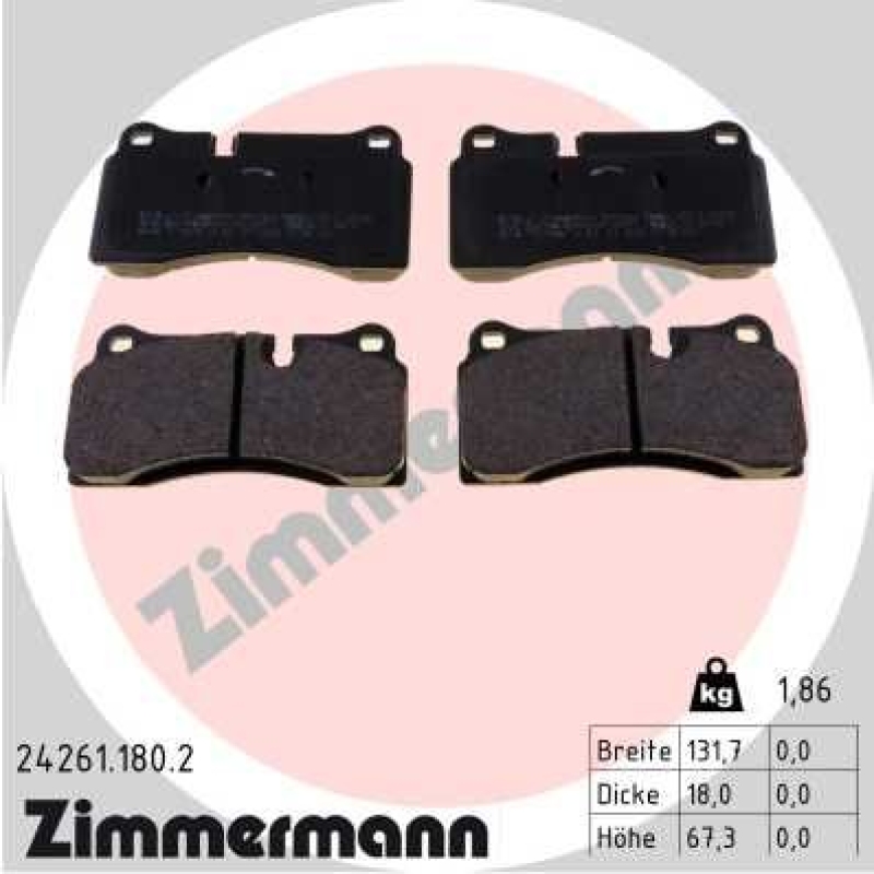 ZIMMERMANN Brake Pad Set, disc brake