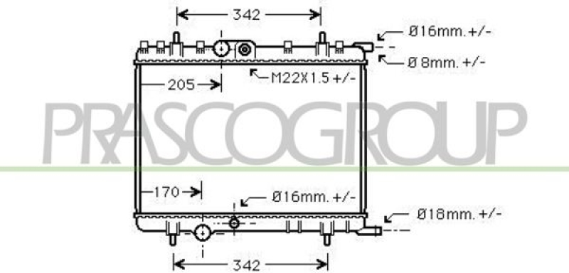 PRASCO Radiator, engine cooling PrascoSelection