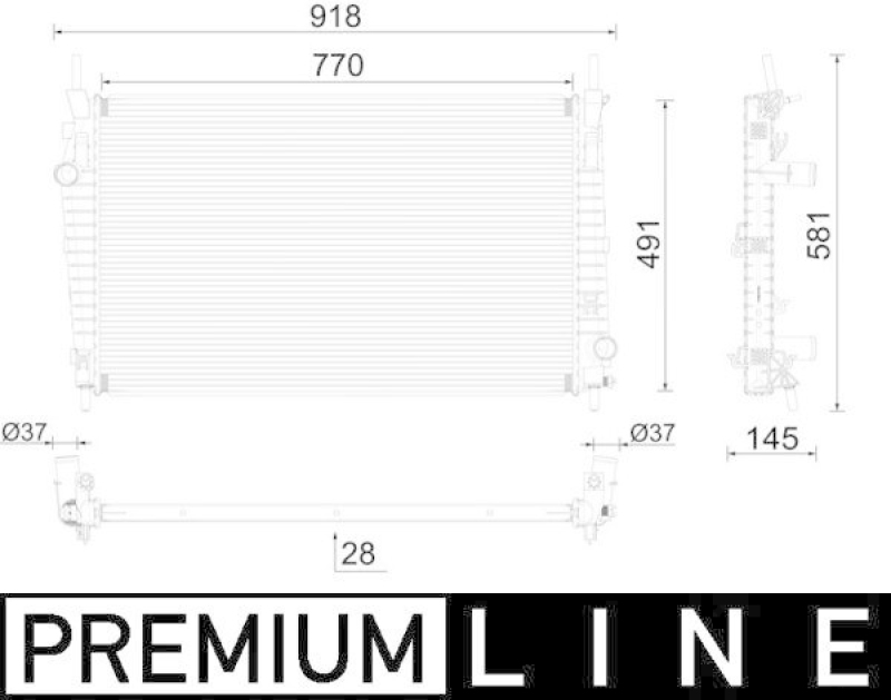 MAHLE Radiator, engine cooling BEHR *** PREMIUM LINE ***