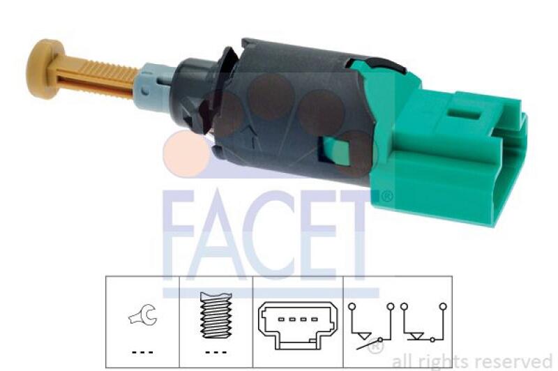 FACET Brake Light Switch Made in Italy - OE Equivalent