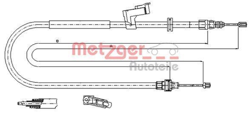 METZGER Seilzug, Feststellbremse 115494