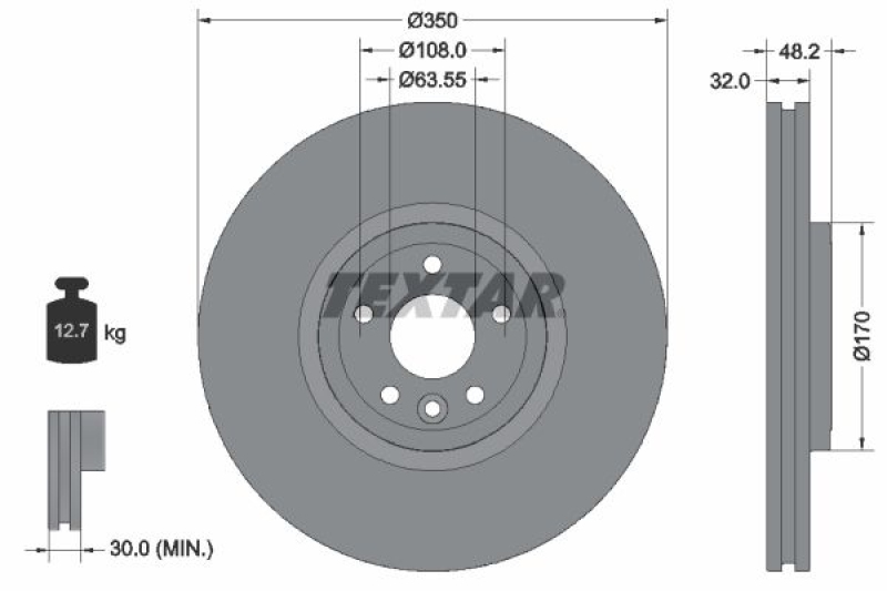 2x TEXTAR Bremsscheibe PRO+