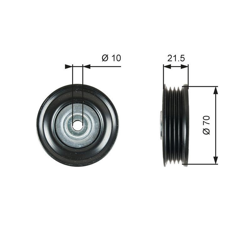 GATES Umlenk-/Führungsrolle, Keilrippenriemen DriveAlign®