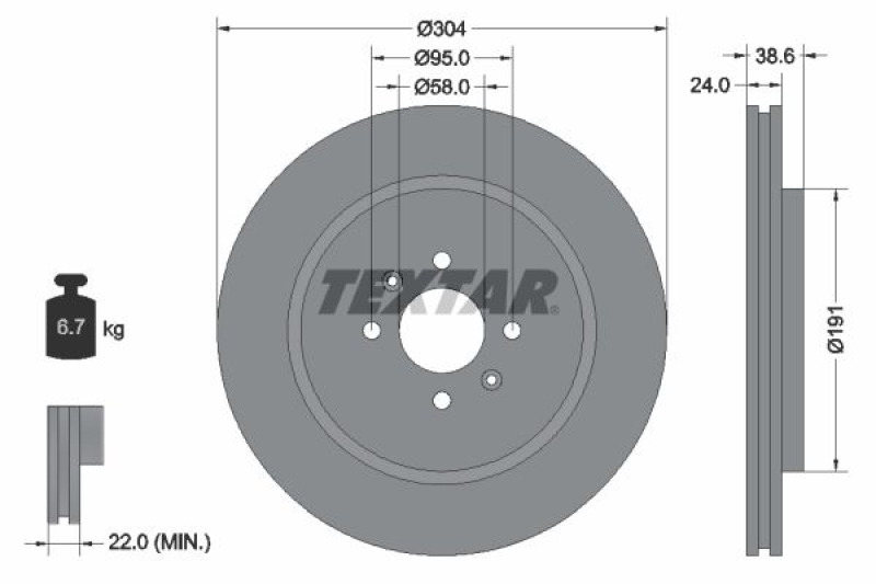 2x TEXTAR Bremsscheibe PRO