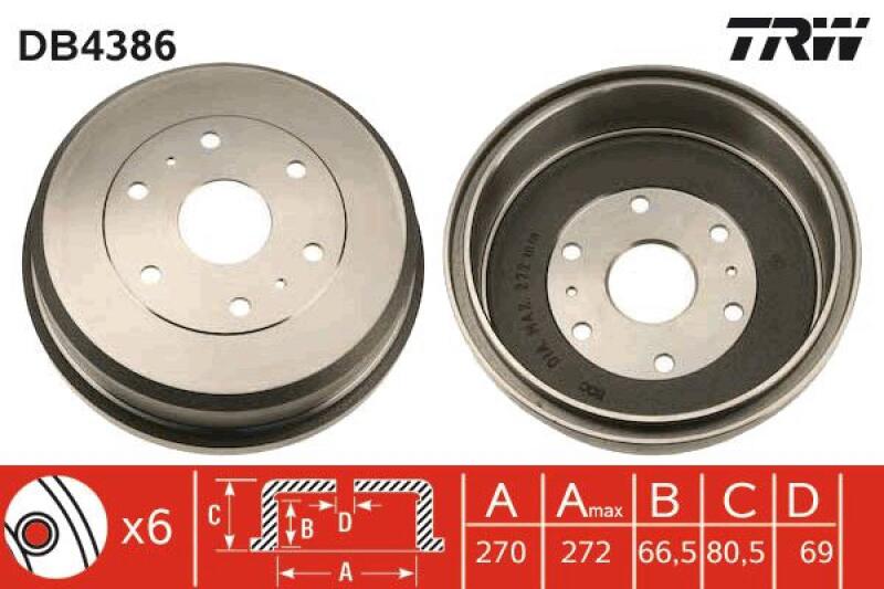 2x TRW Bremstrommel