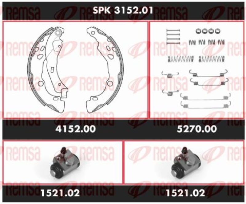 REMSA Brake Kit, drum brake Super Precision Kit