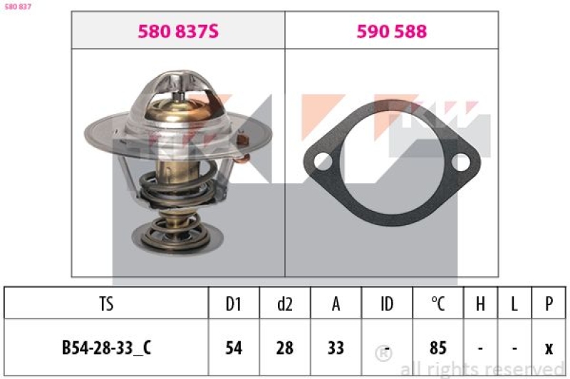 KW Thermostat für Kühlmittel / Kühlerthermostat Made in Italy ...