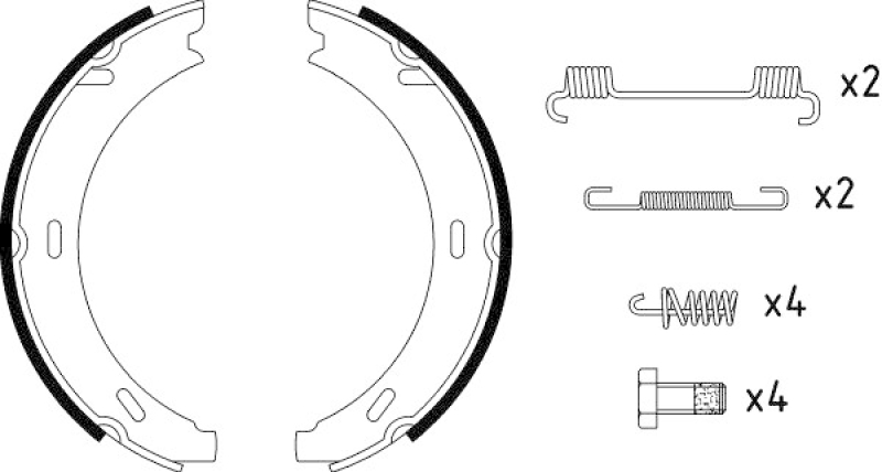 HELLA Brake Shoe Set, parking brake