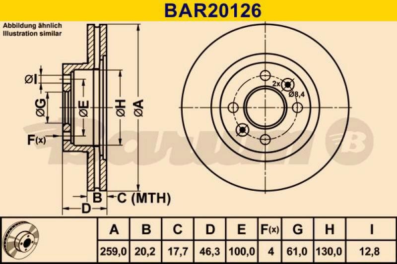 2x BARUM Brake Disc