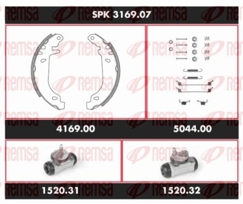 REMSA Brake Kit, drum brake Super Precision Kit